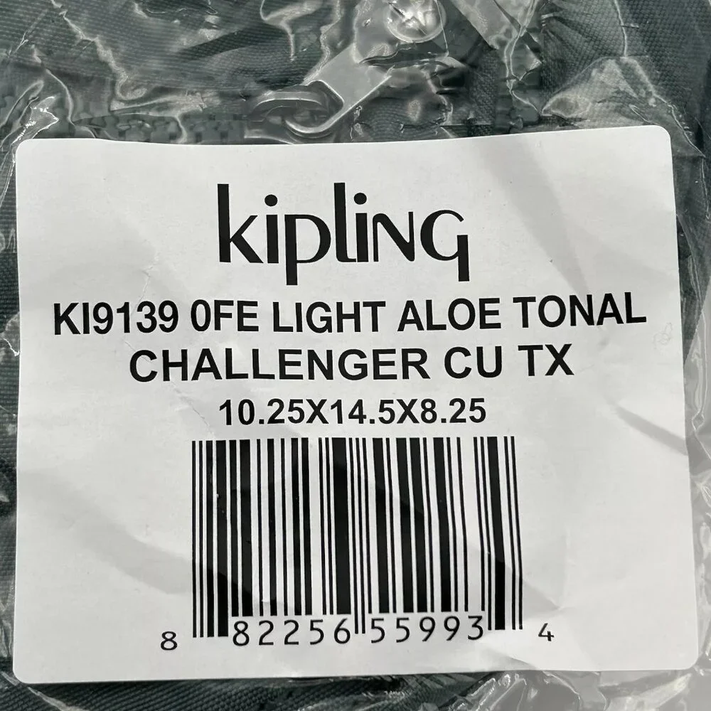 KIPLING Nylon Challenger School‎ Backpack Light Aloe Tonal Adjustable Straps